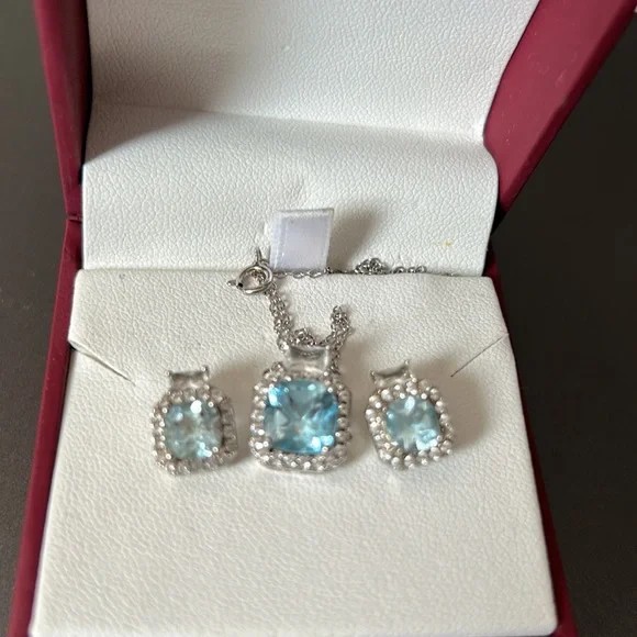 Sapphire earrings and necklace - Picture 5 of 5